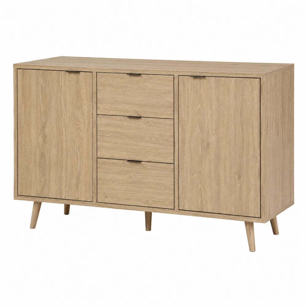 Credenza in MDF con Due Ante e Tre Cassetti