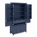 Credenza in Legno con Ripiani e Cassetti Regolabili, Blu