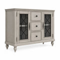 Credenza in Legno e Vetro Temperato Grigio
