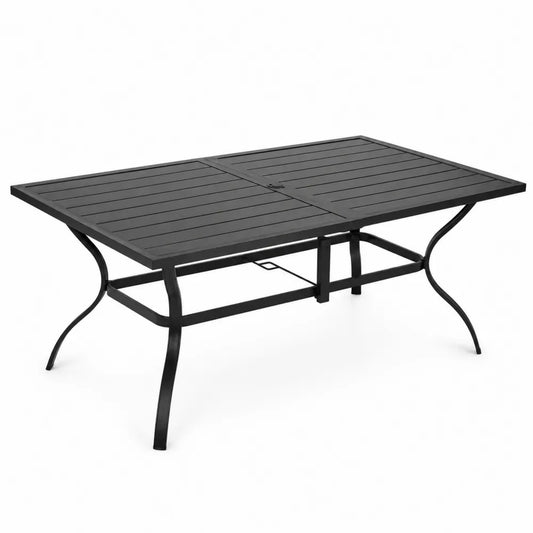 Tavolo da pranzo rettangolare allungabile in metallo nero